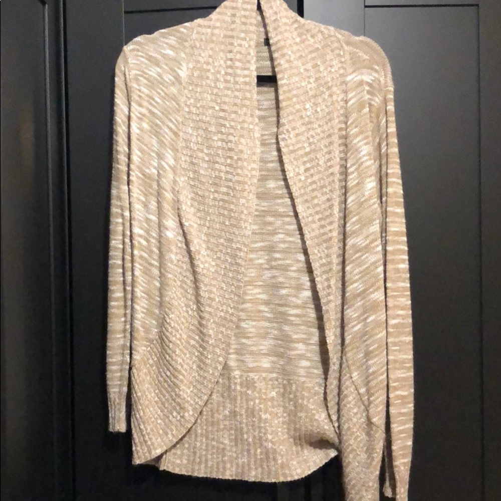 Tan and white cardigan